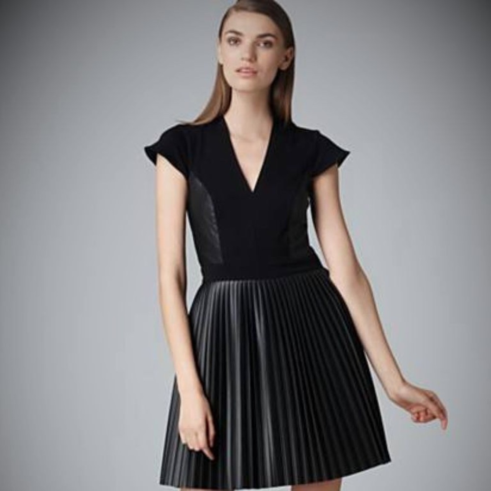 FRENCH CONNECTION UK PLEATED SOLAR DRESS FCUK